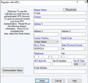 Registering UPS account